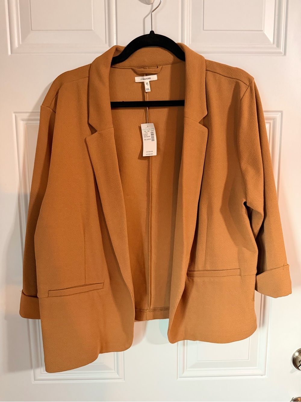 Maurices Mustard Open-Front Blazer Jacket